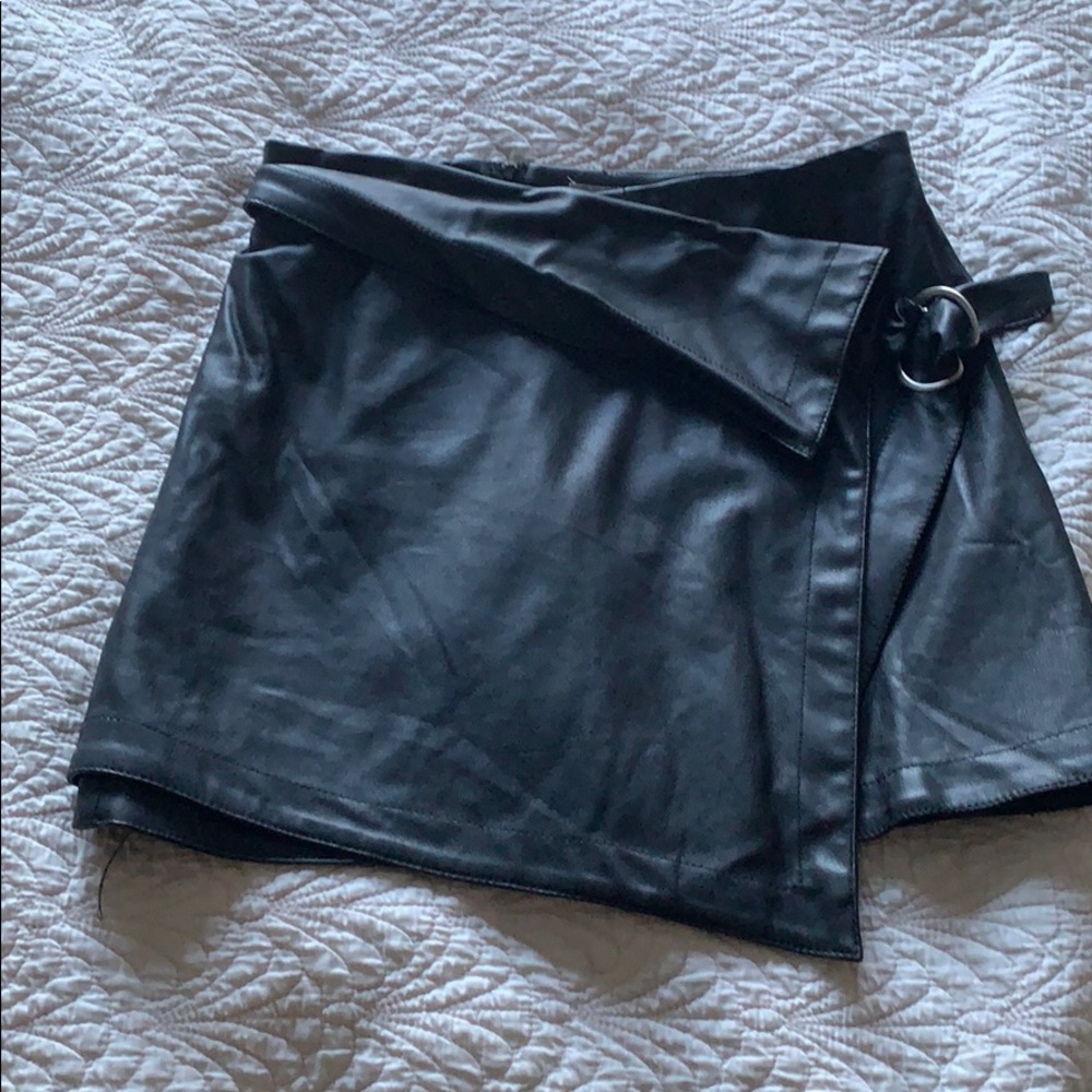 Asos Pleather Wrap Mini skirt